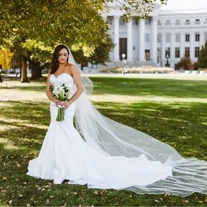 Morilee Remi Wedding Dress Size 10 - Diamond White, style 5777